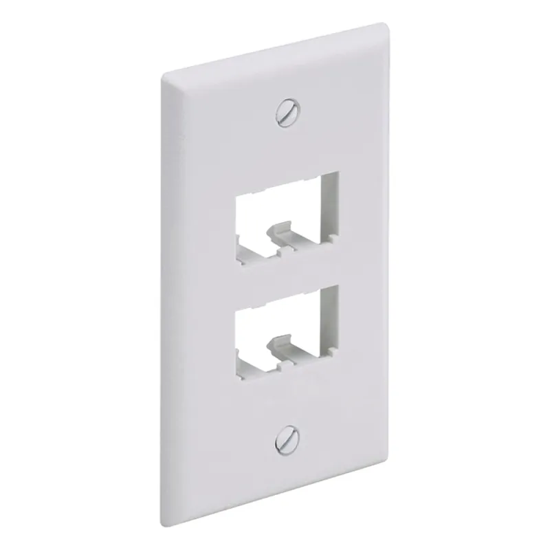 Placa de Pared Vertical Clásica, Salida Para 4 Puertos Mini-Com, Color Blanco