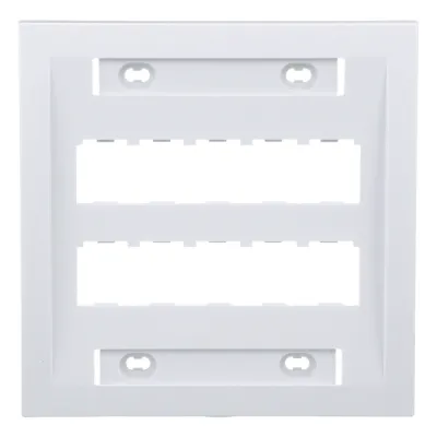 Placa de Pared Vertical Ejecutiva, Salida Para 10 Puertos Mini-Com, Con Espacios Para Etiquetas, Color Blanco