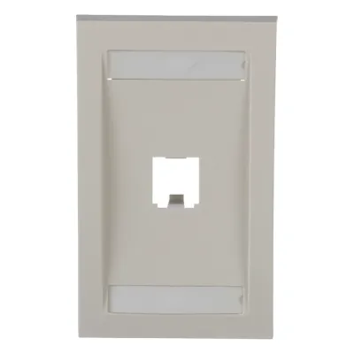 Placa de Pared Vertical Ejecutiva, Salida Para 1 Puerto Mini-Com, Con Espacios Para Etiquetas, Color Blanco Mate