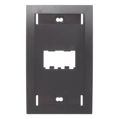 Placa de Pared Vertical Ejecutiva, Salida de 2 Puertos Mini-Com, Con Espacios Para Etiquetas, Color Negro