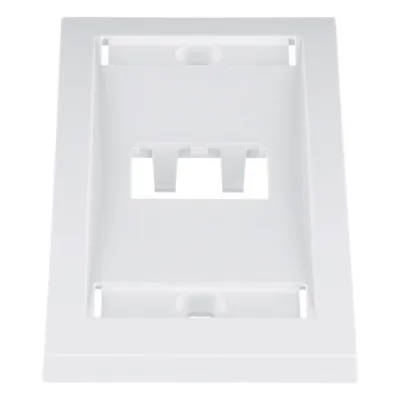 Placa de Pared Vertical Ejecutiva, Salida Para 2 Puertos Mini-Com, Con Espacios Para Etiquetas, Color Blanco
