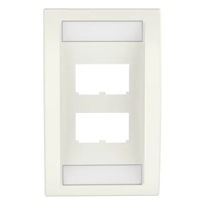 Placa de Pared Vertical Ejecutiva, Salida Para 4 Puertos Mini-Com, Con Espacios Para Etiquetas, Color Blanco Mate