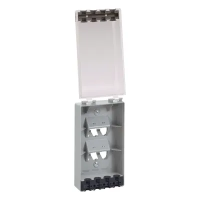 Placa de Pared Vertical, Resistente al Agua con Protección IP56, Acepta 4 Módulos Mini-Com, Color Claro