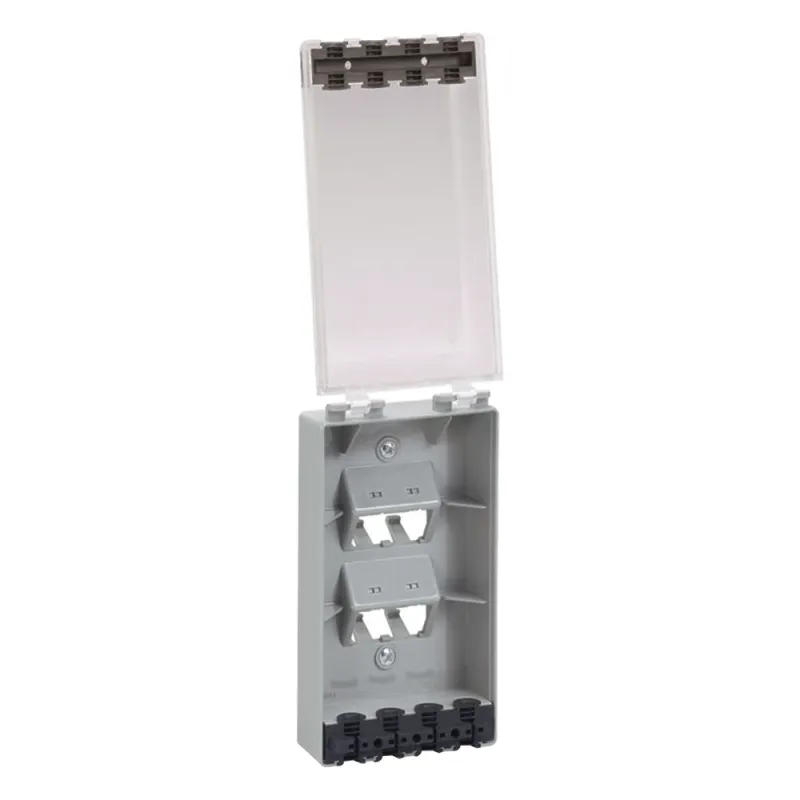 Placa de Pared Vertical, Resistente al Agua con Protección IP56, Acepta 4 Módulos Mini-Com, Color Claro