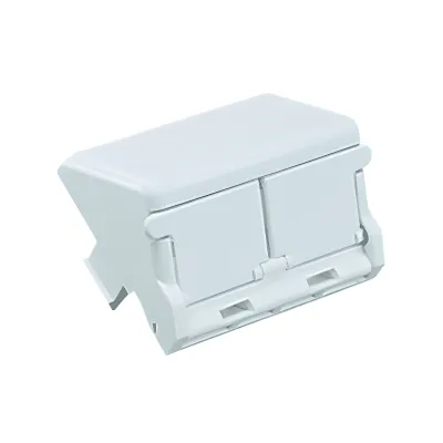 Módulo de Inserción, Con 2 Salidas Inclinadas y Ventana, de 1/2, Color Blanco Mate