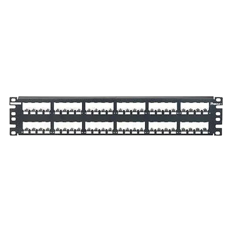 Panel de Parcheo Modular Mini-Com (Sin Conectores), Plano, Totalmente Blindado, de 48 Puertos, 2UR