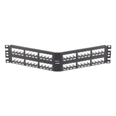 Panel de Parcheo Modular Mini-Com (Sin Conectores), Angulado, Totalmente Blindado, de 48 Puertos, 2UR