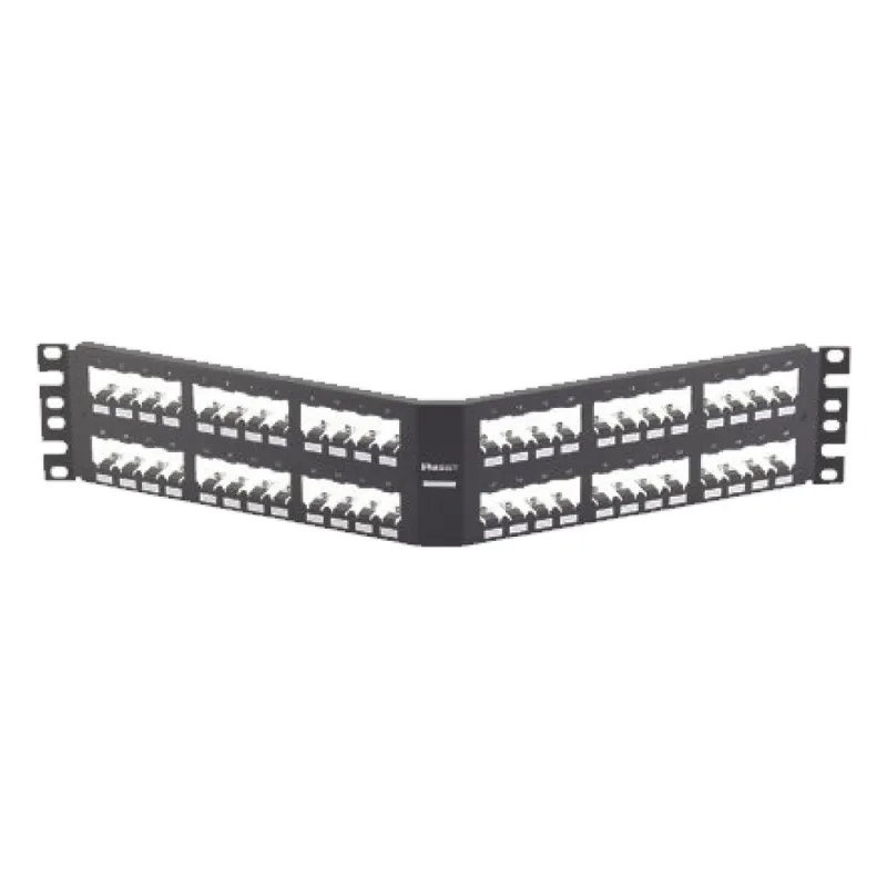 Panel de Parcheo Modular Mini-Com (Sin Conectores), Angulado, Totalmente Blindado, de 48 Puertos, 2UR