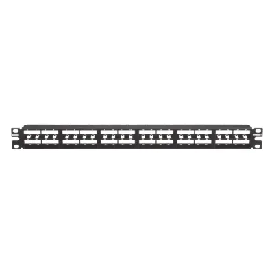 Panel de Parcheo Modular Mini-Com (Sin Conectores), Plano, Sin Blindaje, Alta Densidad, Identificación Con Etiqueta Adhesiva, de 48 Puertos, 1 UR