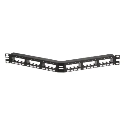 Panel de Parcheo Modular Mini-Com (Sin Conectores), Angulado, Sin Blindaje, Con Números Pre-Impresos, de 24 Puertos, 1UR