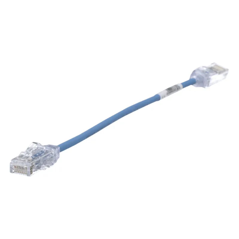 Cable de Parcheo TX6, UTP Cat6, Diámetro Reducido (28AWG), Color Azul, 20 cm (7.87 pulgadas)