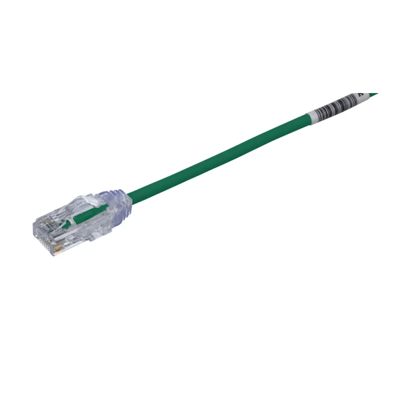 Cable de Parcheo TX6, UTP Cat6, Diámetro Reducido (28AWG), Color Verde, 20 cm (7.87 pulgadas)