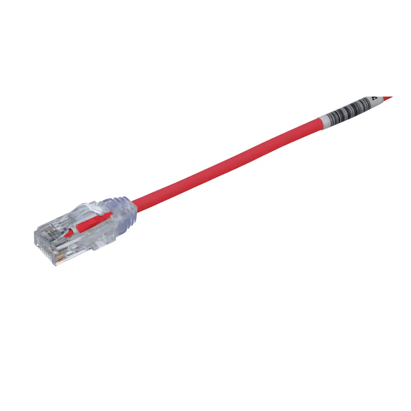 Cable de Parcheo TX6, UTP Cat6, Diámetro Reducido (28AWG), Color Rojo, 20 cm (7.87 pulgadas)