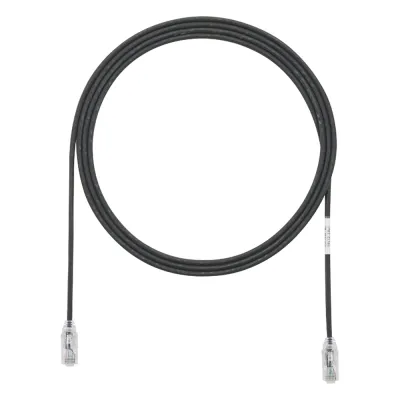 Cable de Parcheo TX6, UTP Cat6, Diámetro Reducido (28AWG), Color Negro, 3.05 Metros (10 Pies)