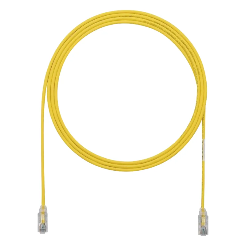 Cable de Parcheo TX6, UTP Cat6, Diámetro Reducido (28AWG), Color Amarillo, 3.05 Metros (10 Pies)