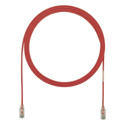 Cable de Parcheo TX6, UTP Cat6, Diámetro Reducido (28AWG), Color Rojo, 3.66 Metros (12 Pies)