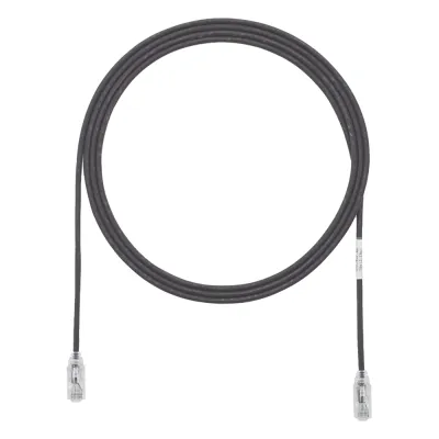 Cable de Parcheo TX6, UTP Cat6, Diámetro Reducido (28AWG), Color Negro, 4.57 Metros (15 Pies)