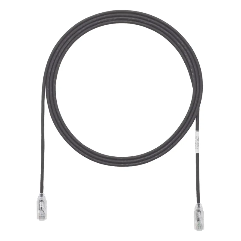 Cable de Parcheo TX6, UTP Cat6, Diámetro Reducido (28AWG), Color Negro, 4.57 Metros (15 Pies)