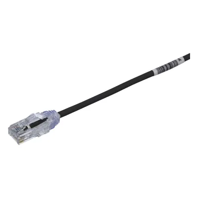 Cable de Parcheo TX6, UTP Cat6, Diámetro Reducido (28AWG), Color Negro, 0.3 Metros (1 Pie)