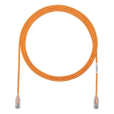 Cable de Parcheo TX6, UTP Cat6, Diámetro Reducido (28AWG), Color Narnaja, 0.30 Metros (1 Pie)