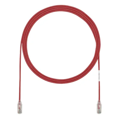Cable de Parcheo TX6, UTP Cat6, Diámetro Reducido (28AWG), Color Rojo, 0.3 Metros (1 Pie)