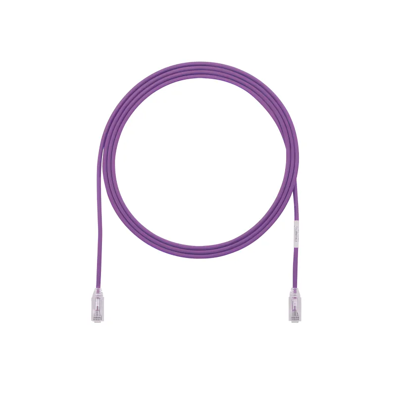 Cable de Parcheo TX6, UTP Cat6, Diámetro Reducido (28AWG), Color Violeta, 0.3 Metros (1 Pie)