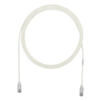 Cable de Parcheo TX6, UTP Cat6, Diámetro Reducido (28AWG), Color Blanco Mate, 2 ft.