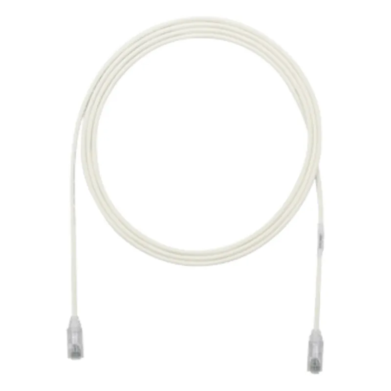 Cable de Parcheo TX6, UTP Cat6, Diámetro Reducido (28AWG), Color Blanco Mate, 2 ft.