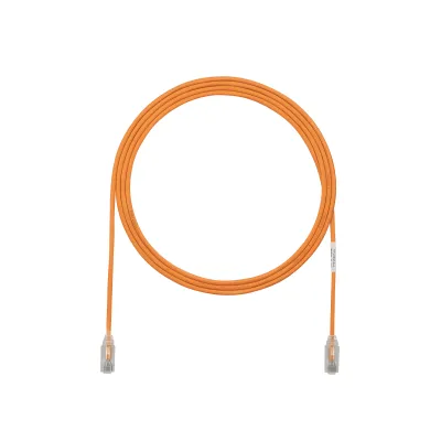 Cable de Parcheo TX6, UTP Cat6, Diámetro Reducido (28AWG), Color Naranja, 6.1 Metros (20 Pies)