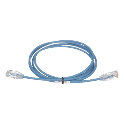 Cable de Parcheo TX6, UTP Cat6, Diámetro Reducido (28AWG), Color Azul, 7.32 Metros (24 Pies)