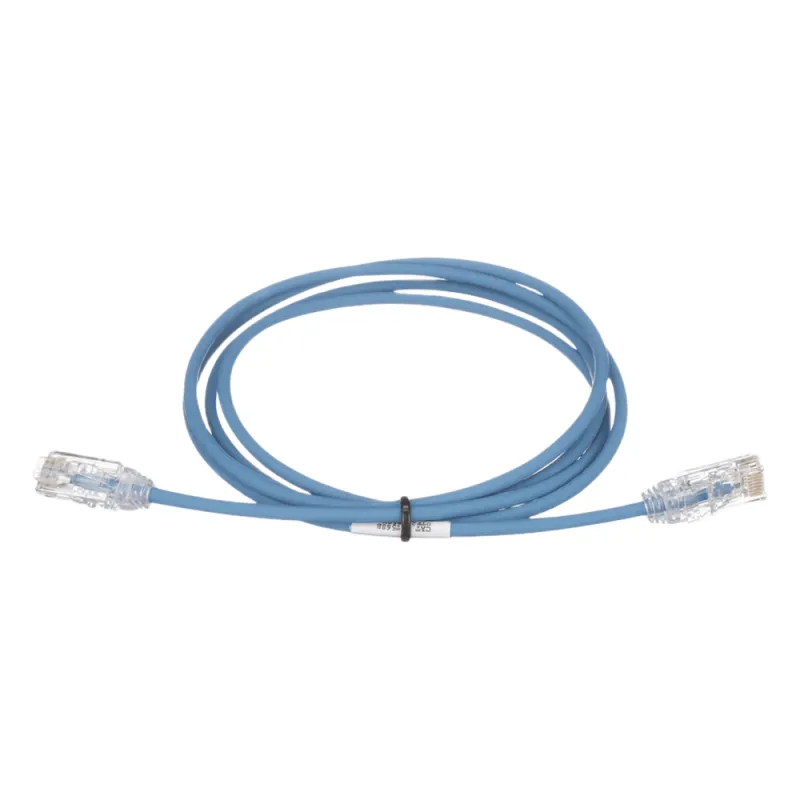 Cable de Parcheo TX6, UTP Cat6, Diámetro Reducido (28AWG), Color Azul, 7.32 Metros (24 Pies)