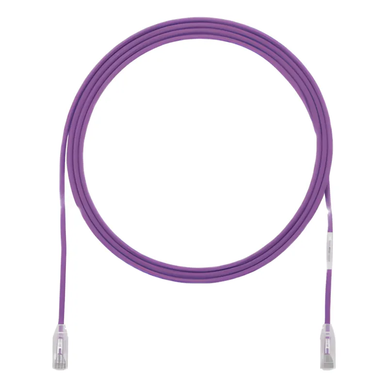 Cable de Parcheo TX6, UTP Cat6, Diámetro Reducido (28AWG), Color Violeta, 7.62 Metros (25 Pies)