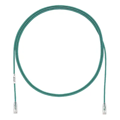 Cable de Parcheo TX6, UTP Cat6, Diámetro Reducido (28AWG), Color Verde, 9.14 Metros (30 Pies)