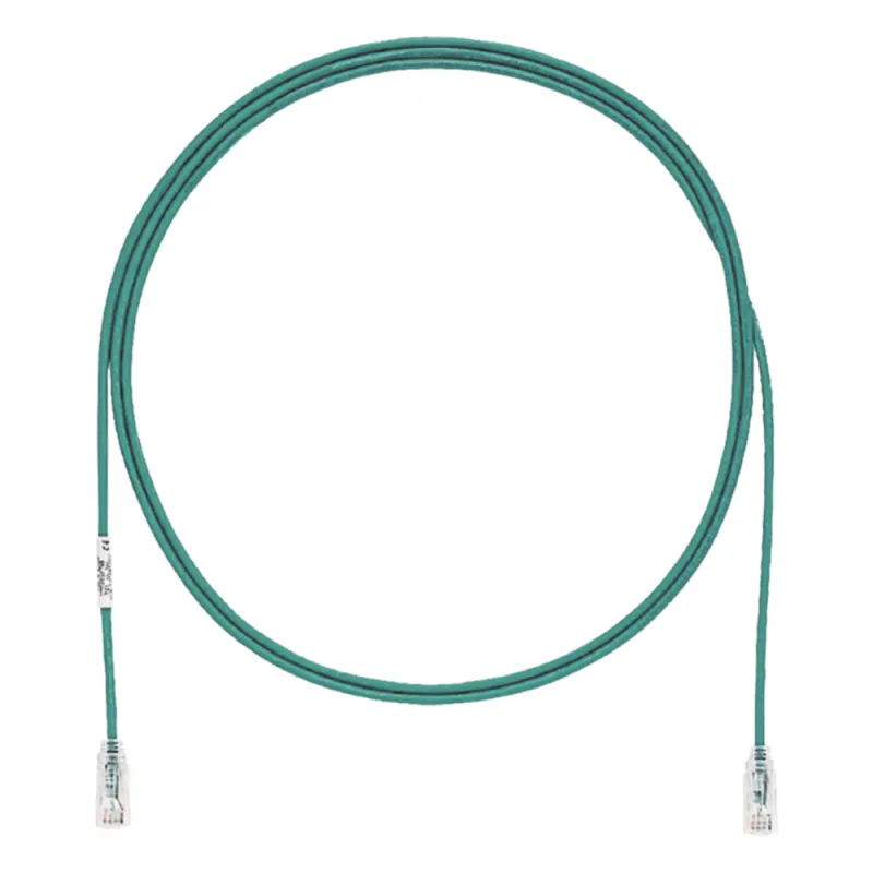 Cable de Parcheo TX6, UTP Cat6, Diámetro Reducido (28AWG), Color Verde, 9.14 Metros (30 Pies)