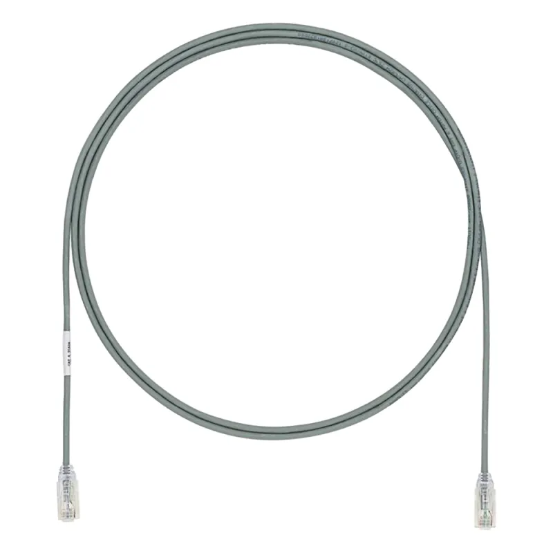 Cable de Parcheo TX6, UTP Cat6, Diámetro Reducido (28AWG), Color Gris, 0.91 Metros (3 Pies)