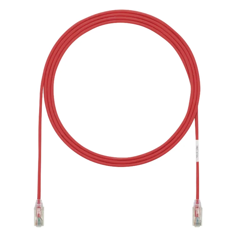 Cable de Parcheo TX6, UTP Cat6, Diámetro Reducido (28AWG), Color Rojo, 0.91 Metros (3 Pies)