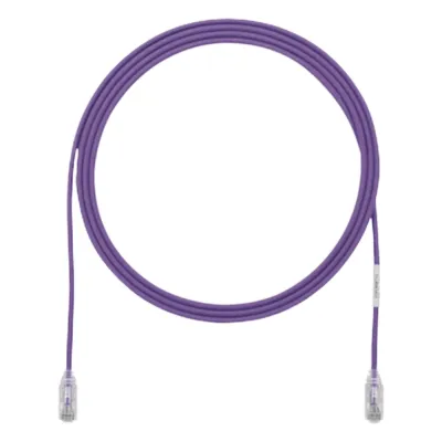 Cable de Parcheo TX6, UTP Cat6, Diámetro Reducido (28AWG), Color Violeta, 0.91 Metros (3 Pies)