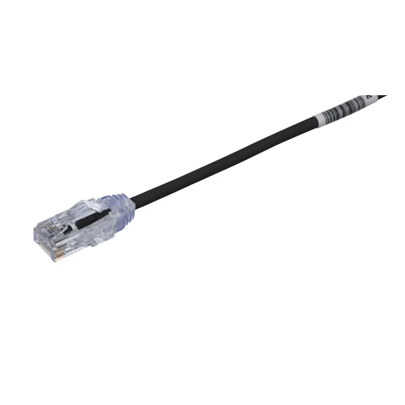 Cable de Parcheo TX6, UTP Cat6, Diámetro Reducido (28AWG), Color Negro, 13.72 Metros (45 Pies)