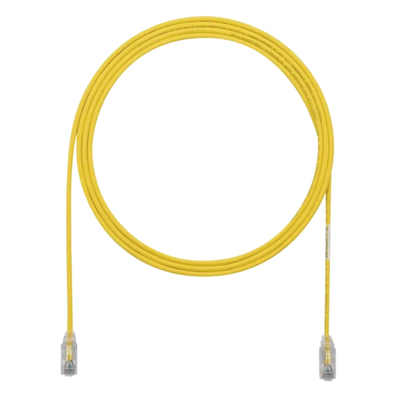 Cable de Parcheo TX6, UTP Cat6, Diámetro Reducido (28AWG), Color Amarillo, 1.22 Metros (4 Pies)