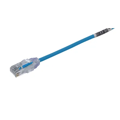 Cable de Parcheo TX6, UTP Cat6, Diámetro Reducido (28AWG), Color Azul, 15.24 Metros (50 Pies)