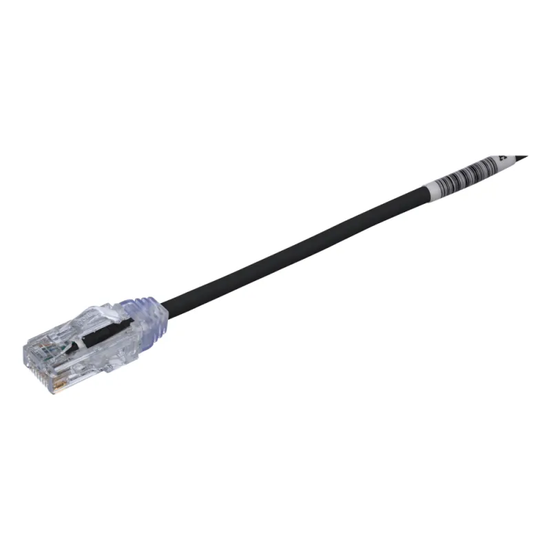 Cable de Parcheo TX6, UTP Cat6, Diámetro Reducido (28AWG), Color Negro, 16.76 Metros (55 Pies)
