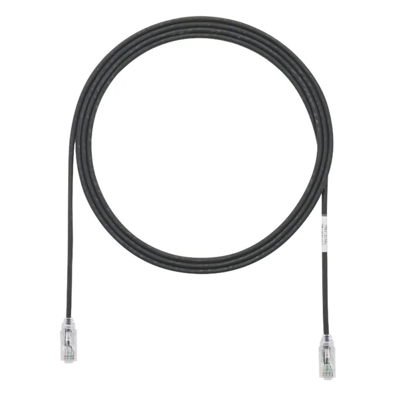 Cable de Parcheo TX6, UTP Cat6, Diámetro Reducido (28AWG), Color Negro, 1.52 Metros (5 Pies)