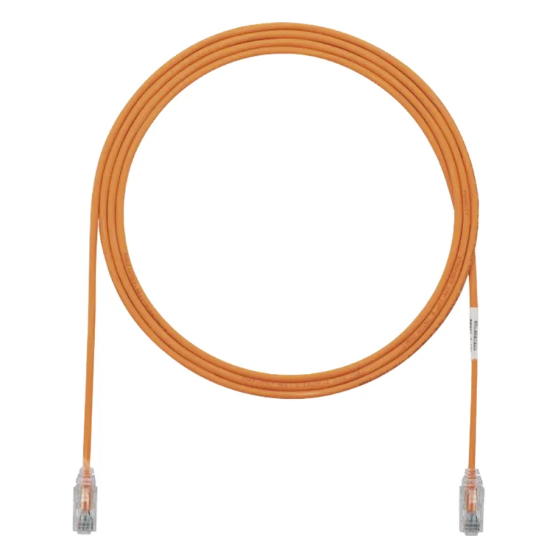 Cable de Parcheo TX6, UTP Cat6, Diámetro Reducido (28AWG), Color Naranja, 1.52 Metros (5 Pies)