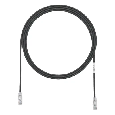 Cable de Parcheo TX6, UTP Cat6, Diámetro Reducido (28AWG), Color Negro, 1.83 Metros (6 Pies)