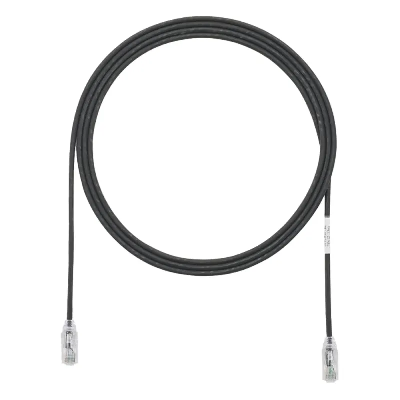 Cable de Parcheo TX6, UTP Cat6, Diámetro Reducido (28AWG), Color Negro, 1.83 Metros (6 Pies)