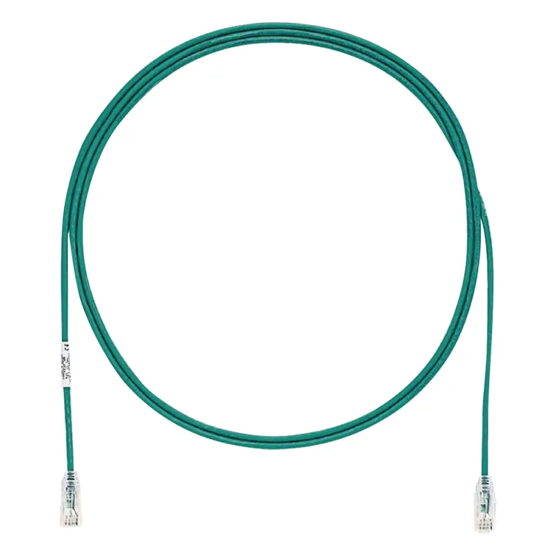 Cable de Parcheo TX6, UTP Cat6, Diámetro Reducido (28AWG), Color Verde, 1.83 Metros (6 Pies)