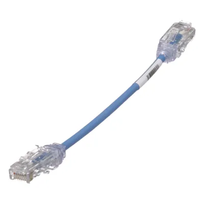 Cable de Parcheo TX6, UTP Cat6, Diámetro Reducido (28AWG), Color Azul, 15.2 cm (6 pulgadas)