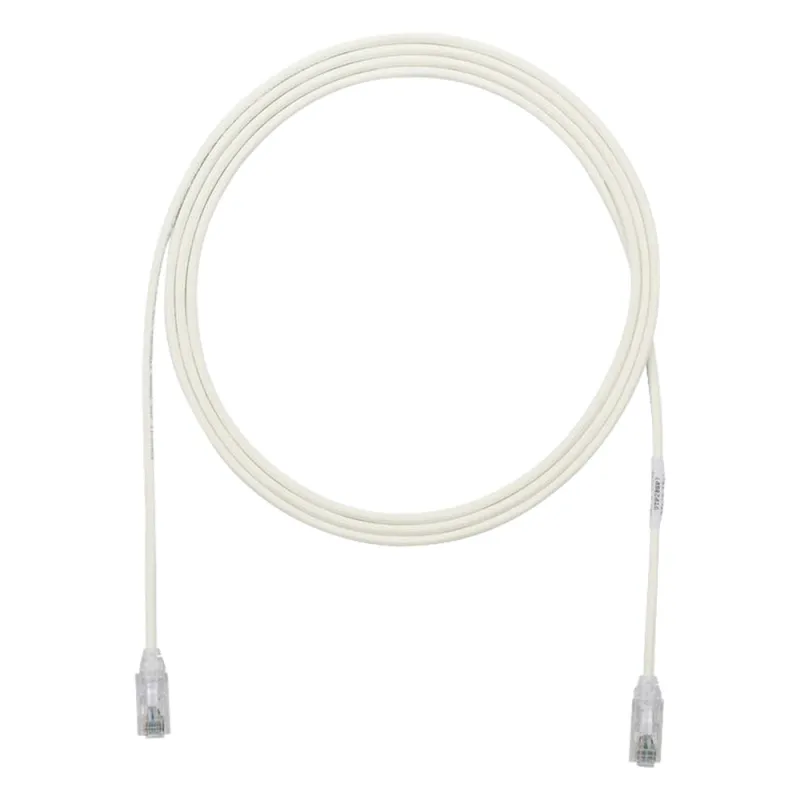 Cable de Parcheo TX6, UTP Cat6, Diámetro Reducido (28AWG), Color Blanco Mate, 2.13 Metros (7 Pies)