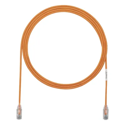 Cable de Parcheo TX6, UTP Cat6, Diámetro Reducido (28AWG), Color Naranja, 2.13 Metros (7 Pies)
