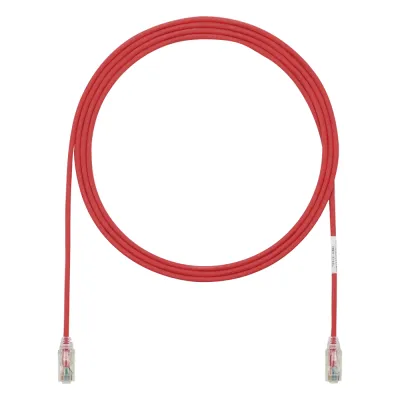 Cable de Parcheo TX6, UTP Cat6, Diámetro Reducido (28AWG), Color Rojo, 2.13 Metros (7 Pies)